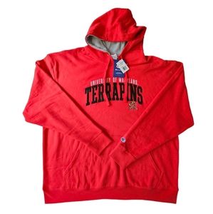 Maryland Terrapins Champion Red Hoodie Sweatshirt NCAA College Men's 2XL XXL NWT